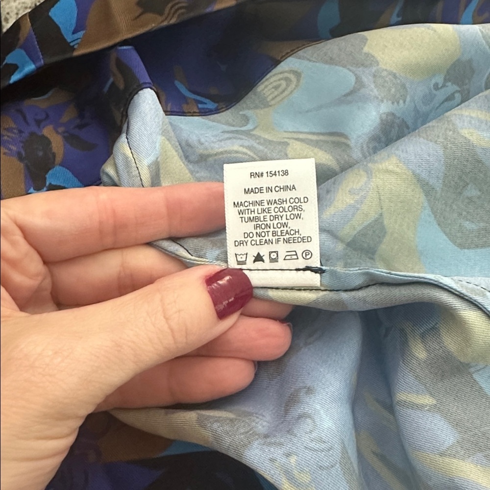 STAUD NWT Blue and Green Patterned Midi Dress - fits like a size 2 - Picture 8 of 10